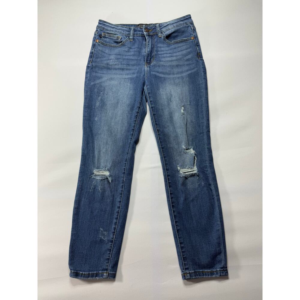 Judy Blue Women's Distressed Skinny Fit‎ Stretch Blue Denim Jeans - Size 29x25*